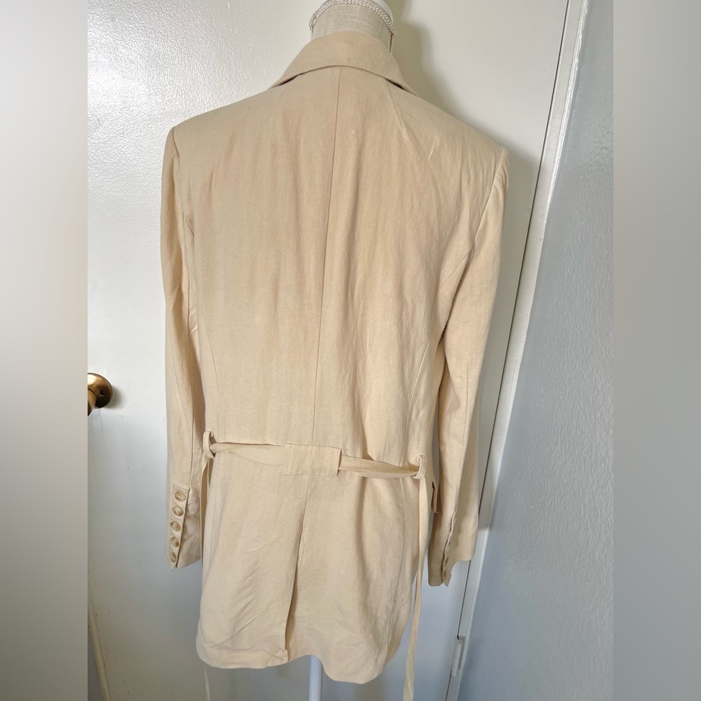 Womens Free People Beige Tie-Front Blazer Jacket - Picture 5 of 12